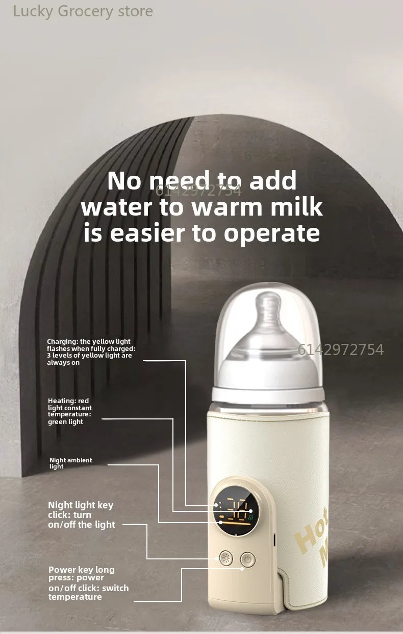 USB Multifunctional High-capacity Baby Feeding Bottle Smart Temperature Control Warmer Screen Newborn Baby Bottle Warmer Sleeve Magic Electronics Sef7d963162114c3fb70844eb88b493ef7