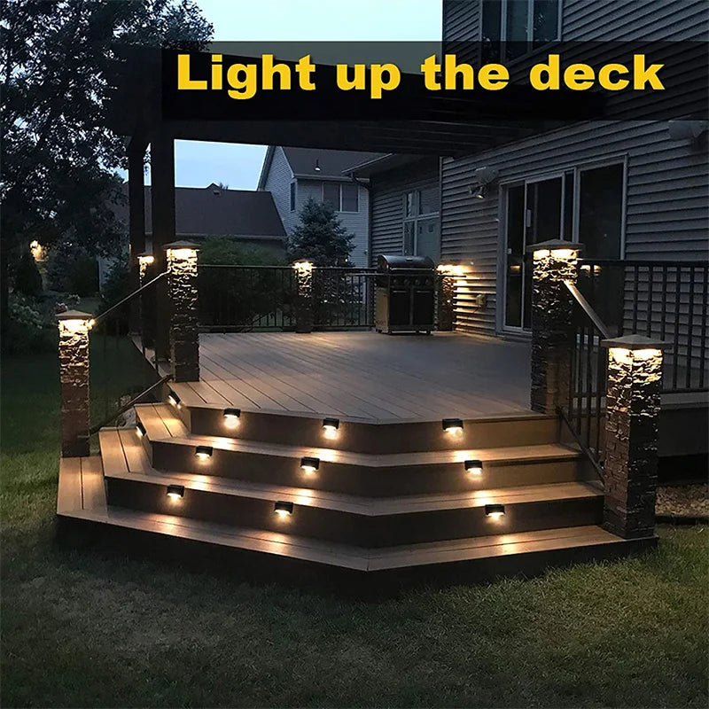 2/4/8/16 Pack Solar Deck Lights LED Waterproof Outdoor Solar Powered LED Step Lights For Decks Stairs Patio Yard Garden Decor - Magic Electronics