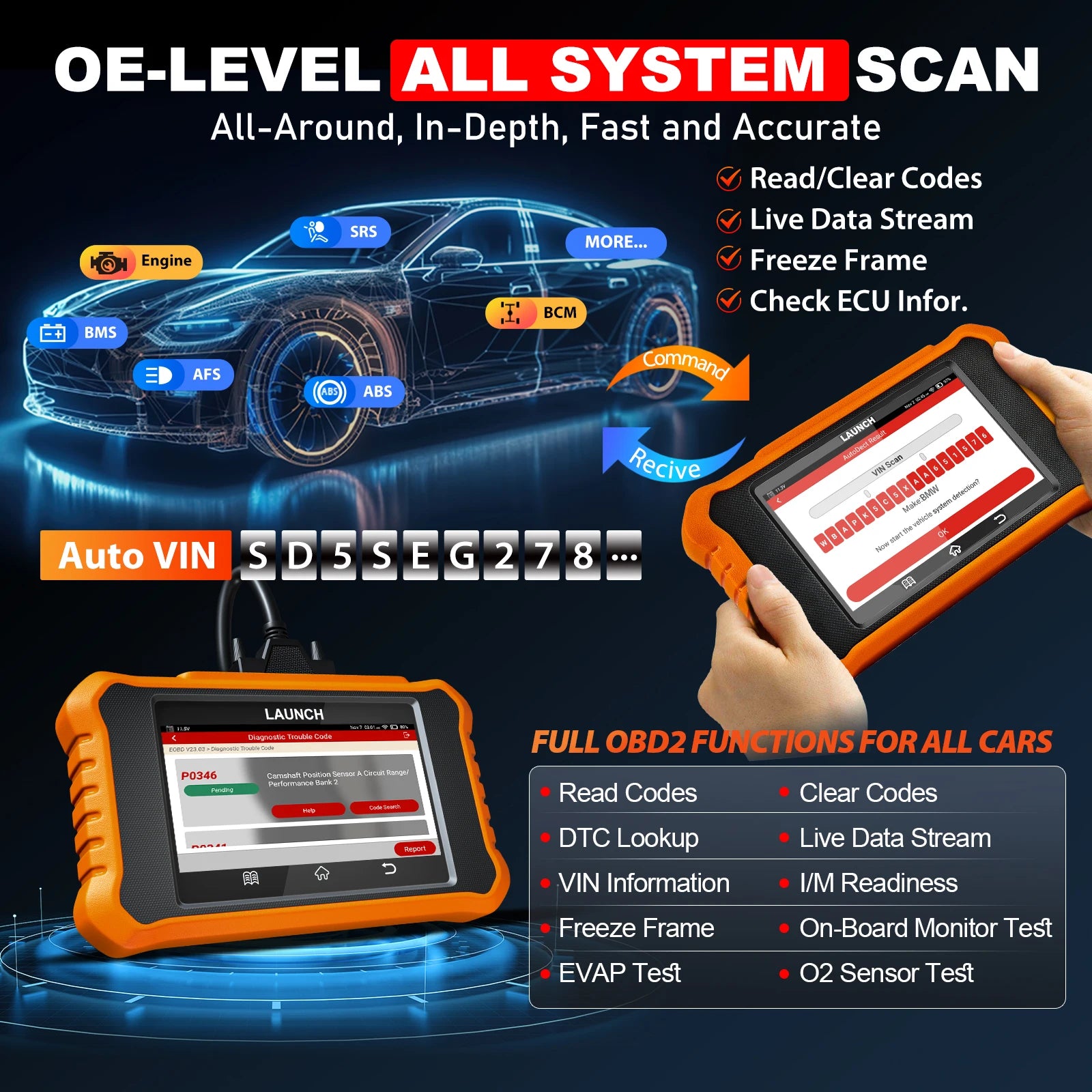 LAUNCH X431 Elite 3.0 for Mercedes-Benz/Maybach/Sprinter OBD2 Scanner,Bi-Directional Full Systems Diagnostic Tool,Lifetime Free Magic Electronics Sf02cd815bd9e479eacfbf5317e612118g