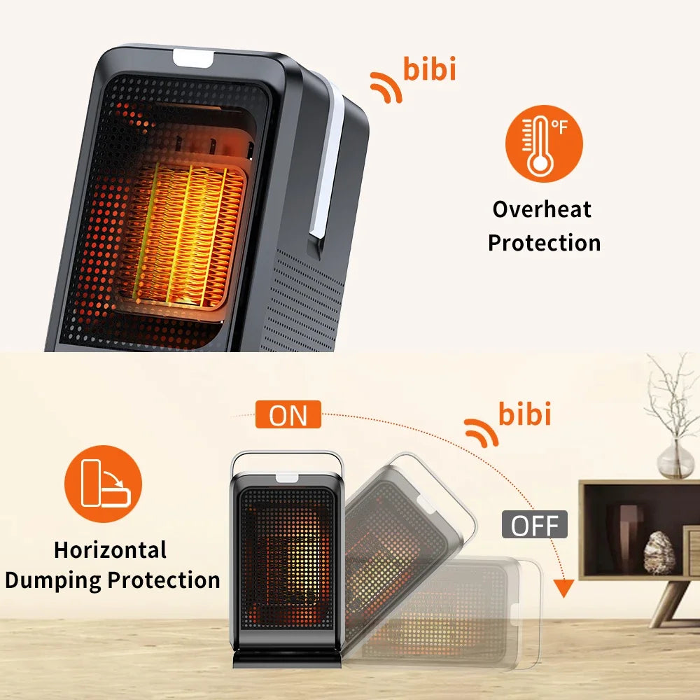 Portable Desktop PTC quick heating shaking head electric both cooling and heating small household With Remote Control 1000W - Magic Electronics