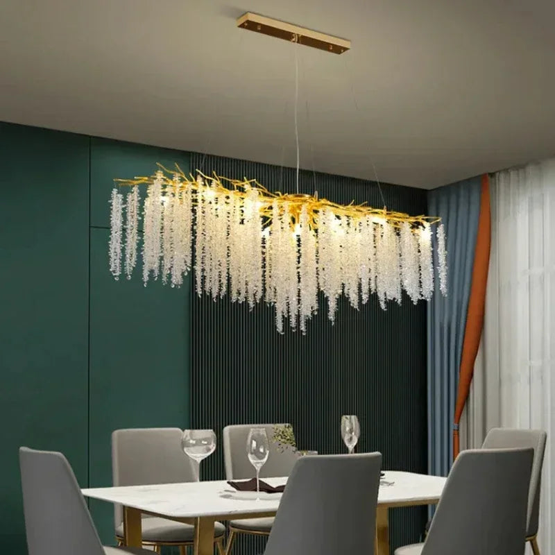 Modern Luxury Gold Branch Tassel Crystal LED Pendant Light Dining Room Living Room Indoor Home Decoration Atmosphere Fixtures Magic Electronics Sf1b9814e1f0e4bb0b92af12b099c6cf9Z