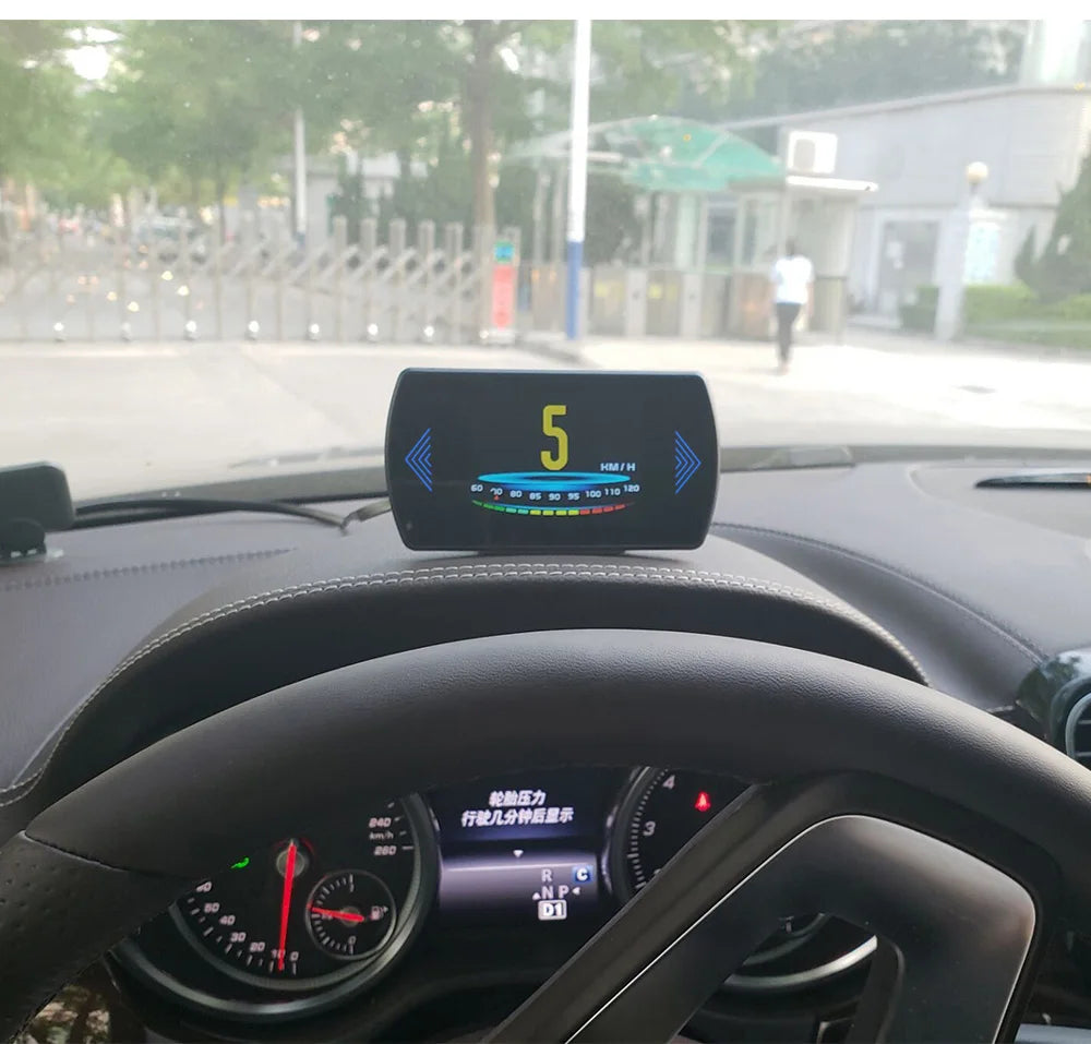 Multi-functions P12S Car HUD Head Up Display OBD2 On-board Computer Water Temp Fuel Consumption LCD Digital Speedometer Gauge Magic Electronics Sf43a16a6a3534429852314b1f3fc04eeq