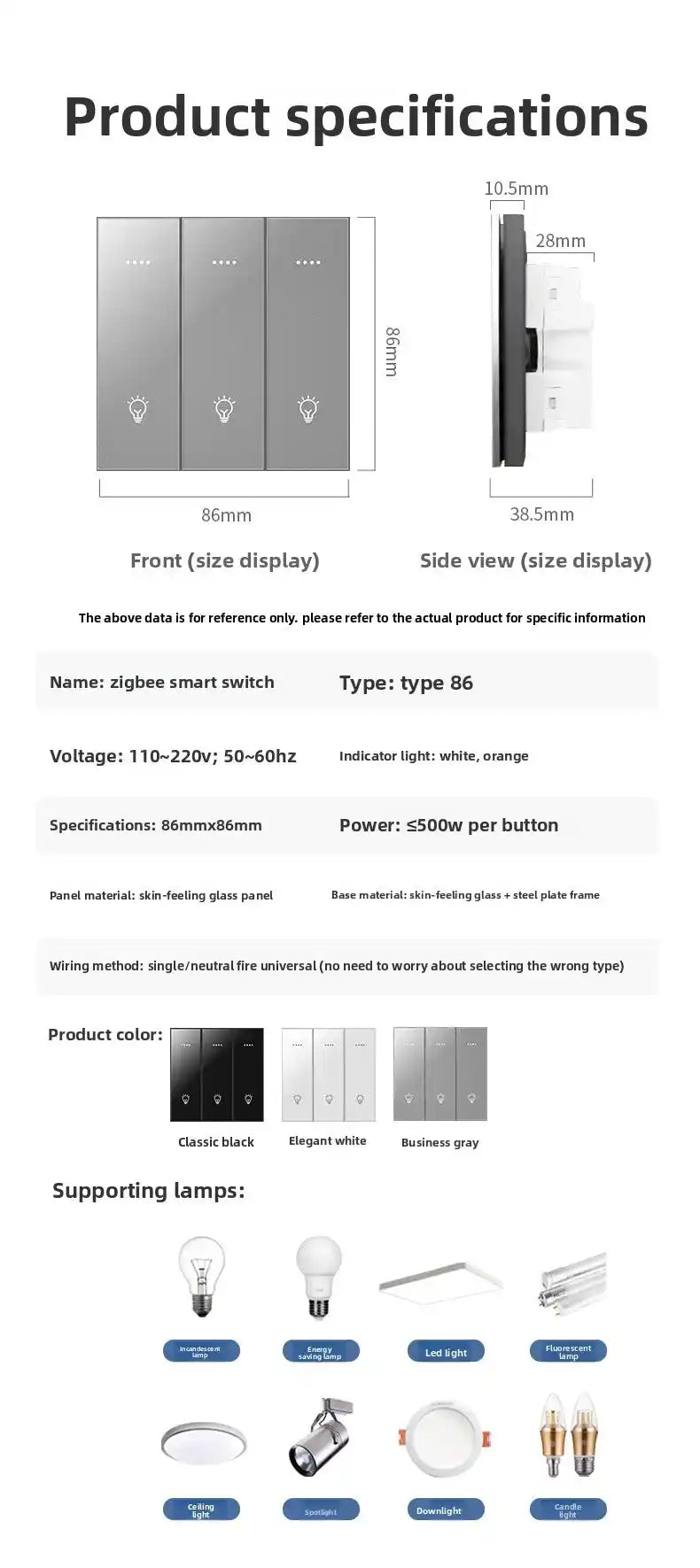 Zigbee Smart Switch Glass Panel Tuya Smart Home App Remote Control With Timer Function Voice Control Intelligent Button Switch - Magic Electronics