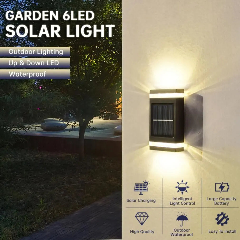 Solar LED Light Outdoor Waterproof Wall Lamp Dusk to Dawn Fence Lighting for Summer Garden Yard Porch Walkway Camping Home Magic Electronics Sf5efe7de76ef4e198a4777f343088549k