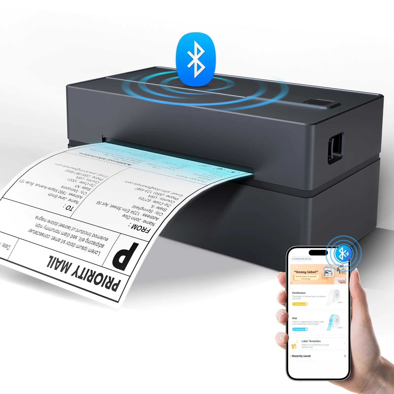 Thermal Label Printer Portable No Ink Required 203DPI 4x6 for Small Business Bluetooth USB High Speed Express Airway Bill Magic Electronics Sf68632dd7d2f4823bc191481fbf32acaF