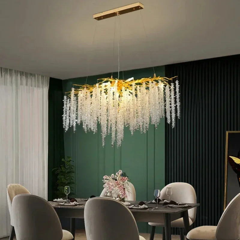 Modern Luxury Gold Branch Tassel Crystal LED Pendant Light Dining Room Living Room Indoor Home Decoration Atmosphere Fixtures Magic Electronics Sf6ccafd91f154de0bae9584340721d38e