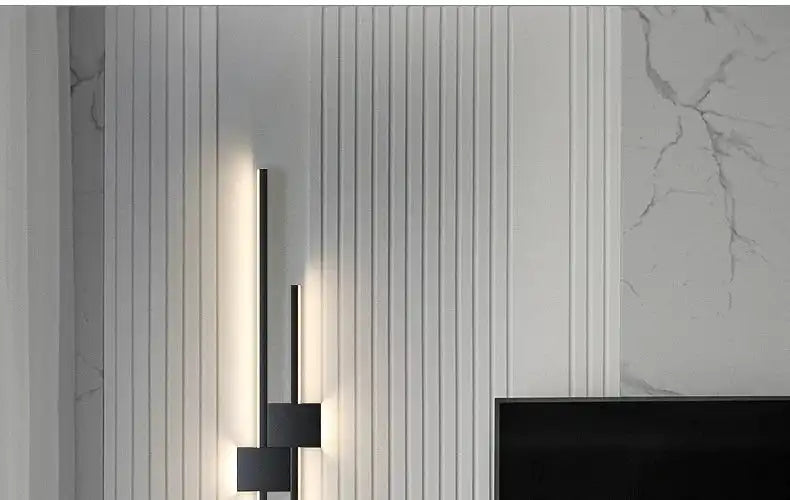 Wall Lamps LED Lights Simple Modern Sofa Living Room Decor TV Background Decoration Wood Grille Bedroom Bar Long Strip Wall Lamp - Magic Electronics