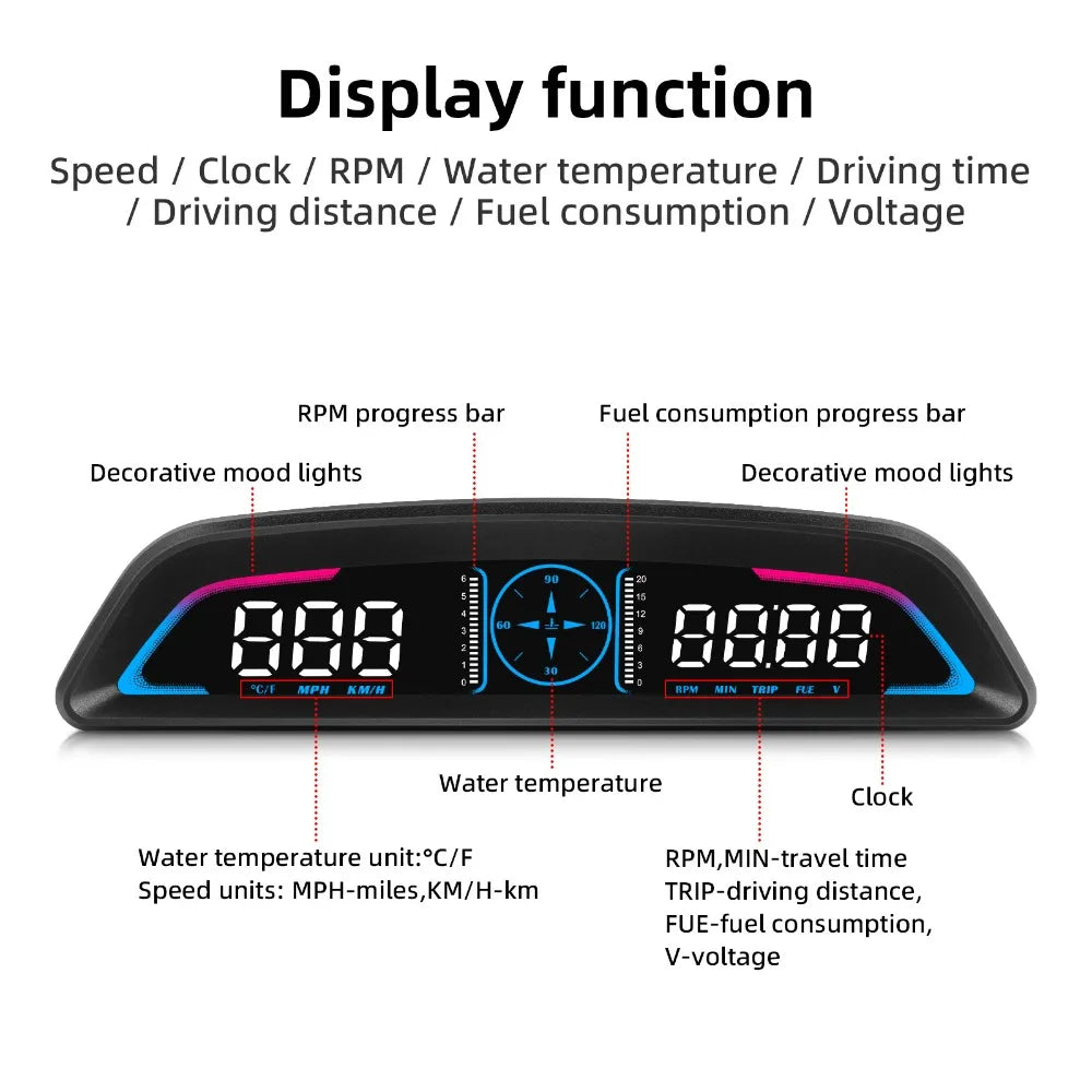 Car OBD/GPS B3 G3 Head Up Display Speed Gauge For HUD Display With Alarm Function Temperature Voltage RPM On-board Computer - Magic Electronics