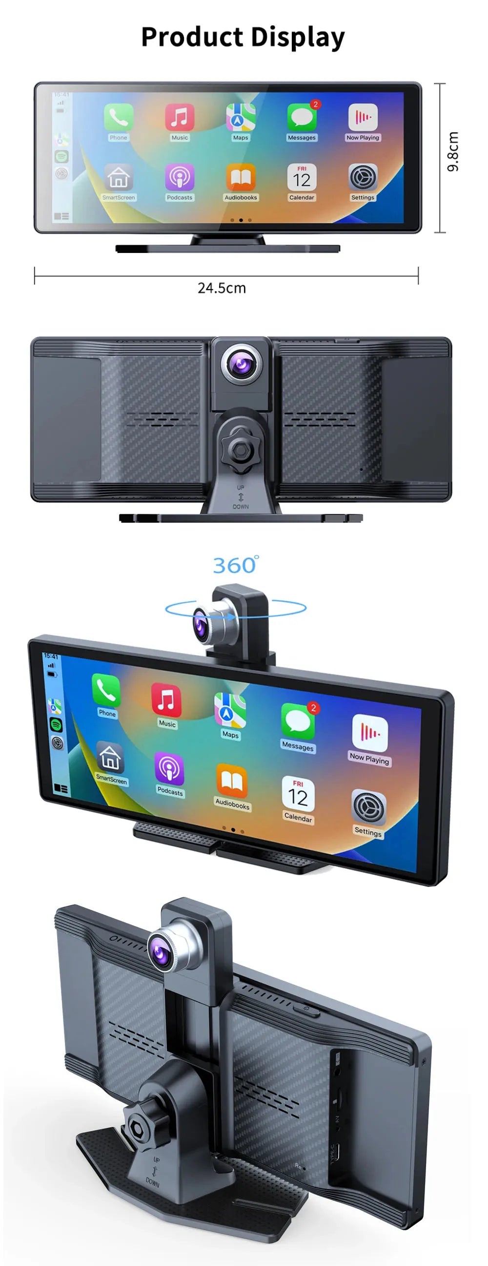 10.26 Inch 4K 3840*2160P Car Dvr Carplay Android-Auto Dash Cam Cabin GPS 5G WIFI FM BT Dual Lens Camera Dashcam Drived Record Magic Electronics Sfa20dc1b487b45cb8fac5b11de24c3a9g