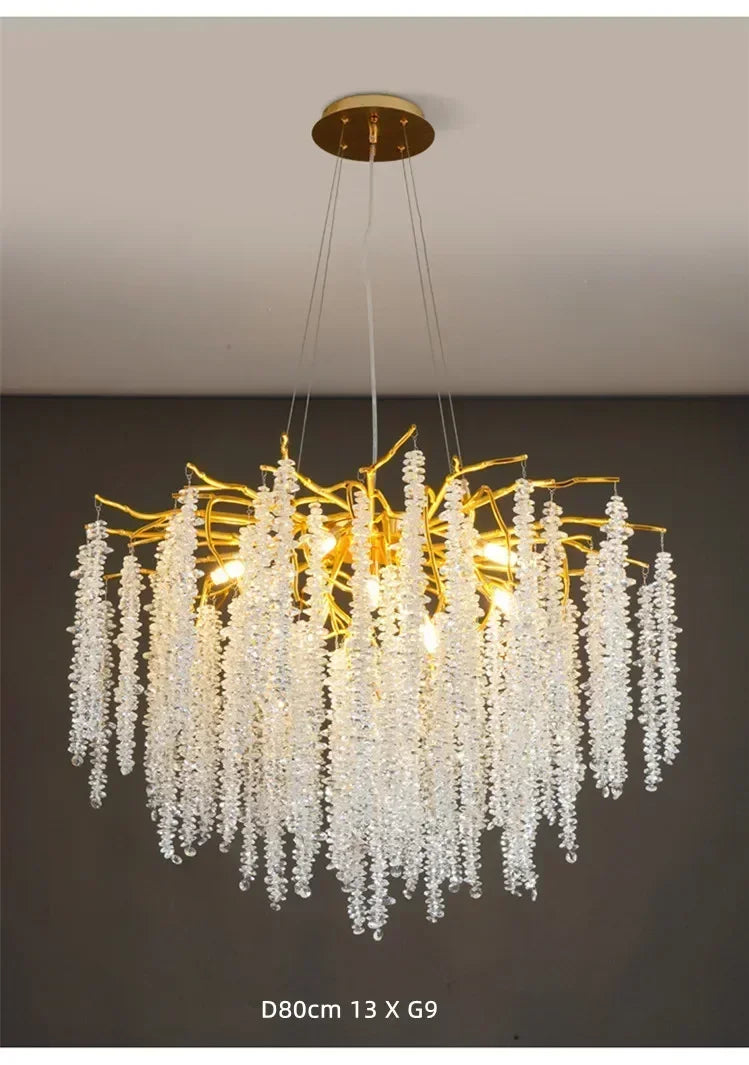 Modern Luxury Gold Branch Tassel Crystal LED Pendant Light Dining Room Living Room Indoor Home Decoration Atmosphere Fixtures Magic Electronics Sfa43096711d94c97b3603b7dcd0d56d2o