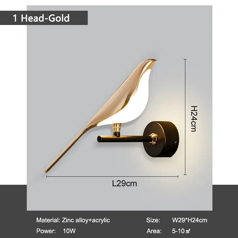 LED Gold Silver Magpie Bird Pendant Light Chandelier for Bedroom Living Room Indoor Hanging Lamp AC110v 220v Drop Shipping Gold-1 Head Magic Electronics Sfa461c837a8c4903a20b4d1100ea19d6k Gold-1 Head