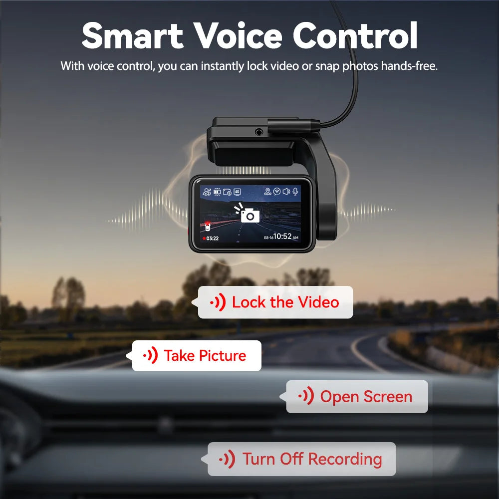 REDTIGER A4 4k Dash Cam Front and Rear Drive Recorder GPS& 5G WiFi Touch Screen Night Vision 24H Parking Mode Voice Control - Magic Electronics