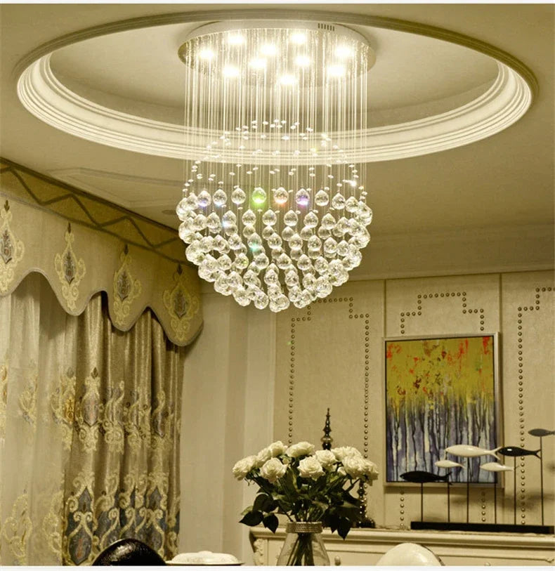 Round K9 Crystal Ball Led Ceiling Chandelier Pendant Lamp for Living Dining Room Cristal Lustre Bedroom Home Decor Light Fixture Magic Electronics Sfa898c415bbd424a981cc0aa26f56e7cO