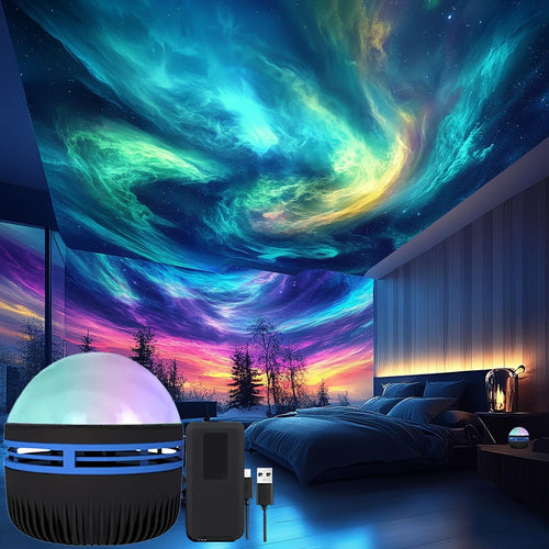 1pc LED Northern Lights Projection Lamp,Aurora Borealis Effect,Remote Control,USB Powered,Color-Changing Light,For Bedroom Decor Magic Electronics Sfc15756570e24adbacb8c20fe9ff4f24V