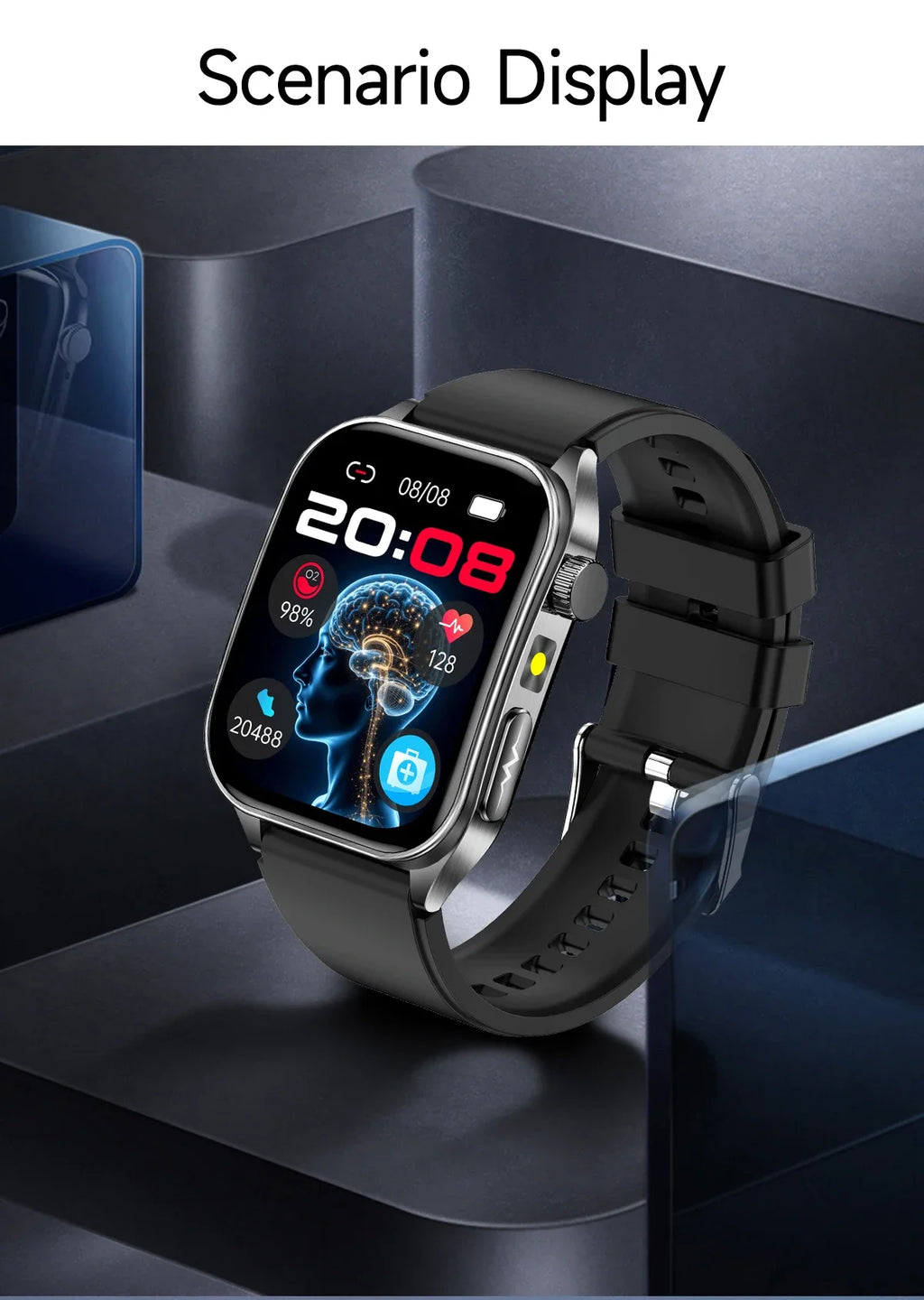 New Laser Treatment Three High Smart Watch Men ECG Heart Rate Uric Acid Health Tracker 1.95 inches Sapphire Glass SmartBracelet Magic Electronics Sfc4f75d2bc814c07859c7557c9d83ae0s