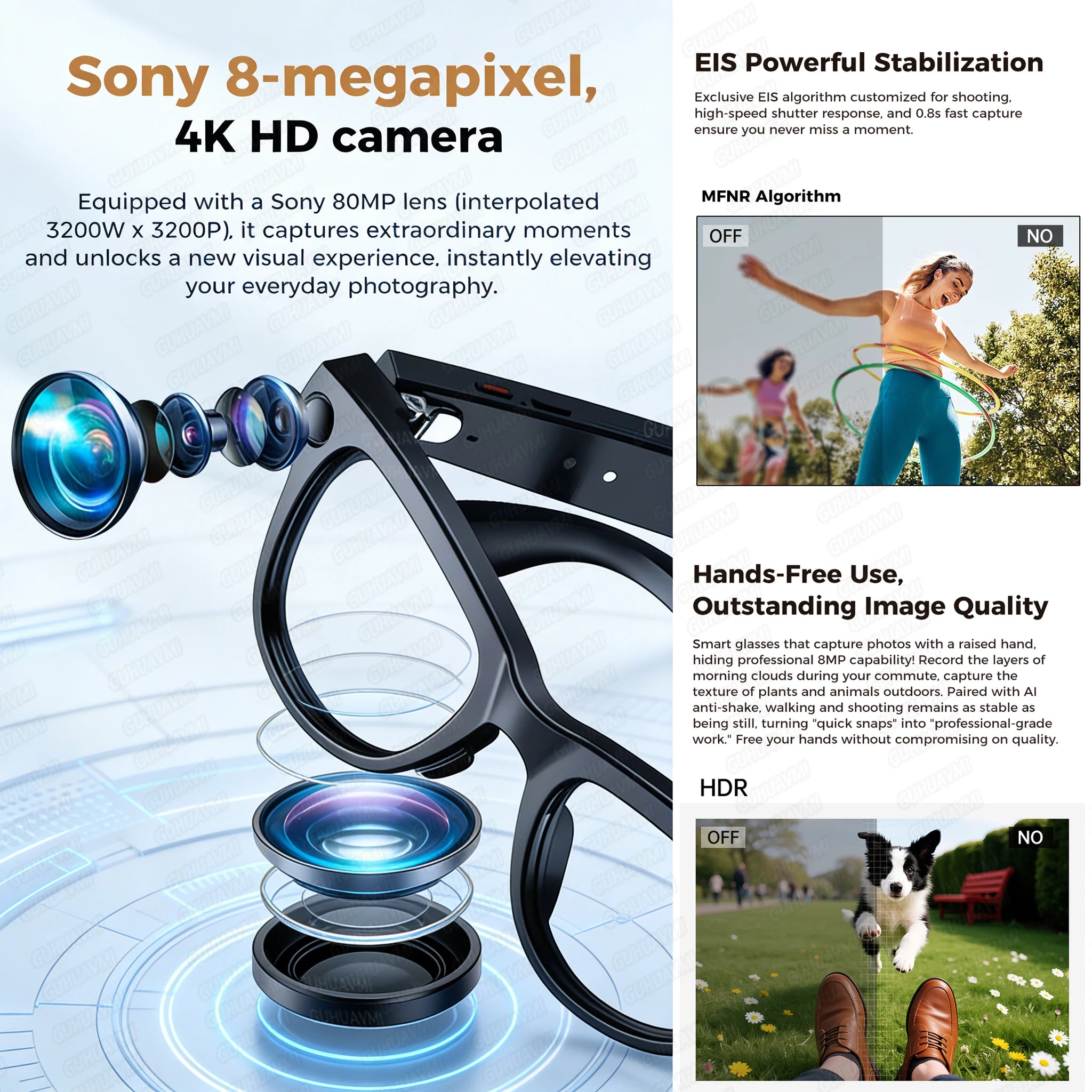 AI Smart Glasses with Camera 1200P M02 Ultra ChatGPT Voice Control 32GB Real-time Translation 3600mAh Charging Case Sunglasses Magic Electronics Sfd0e88f1a2dc4fecac99f8866eccf4cbD