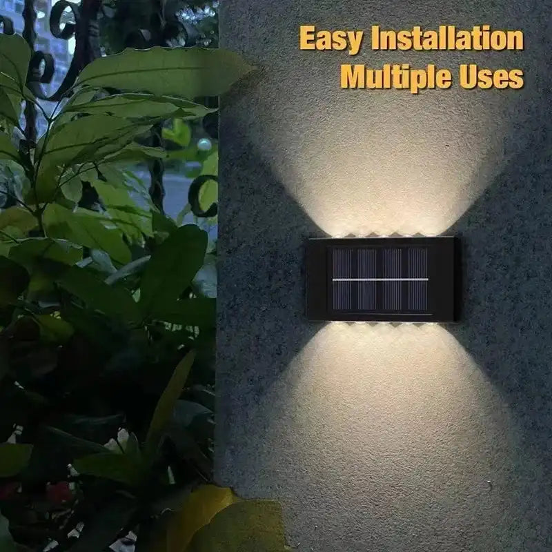 Solar Wall Lamp Outdoor Waterproof Solar Lights Up And Down Convex lens Lighting For Garden Street Landscape Balcony Outdoor Dec - Magic Electronics