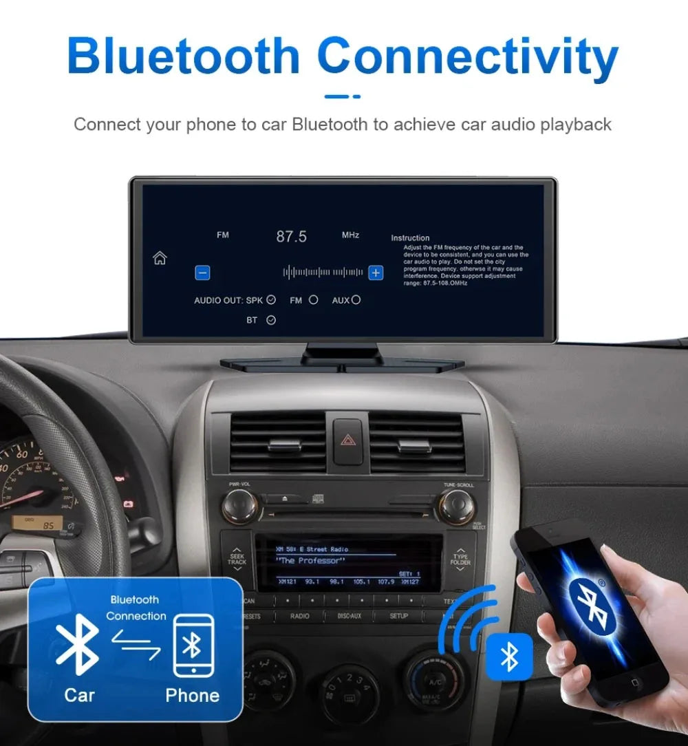 10.26 Inch 4K 3840*2160P Car Dvr Carplay Android-Auto Dash Cam Cabin GPS 5G WIFI FM BT Dual Lens Camera Dashcam Drived Record Magic Electronics Sfe0278b2e837463da8e0ed9d1425b8e1x