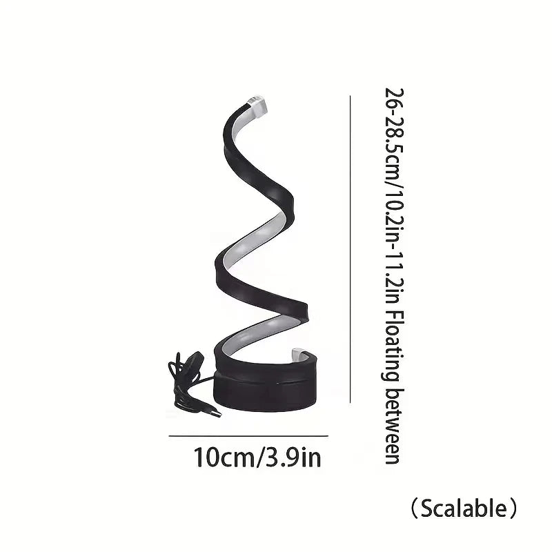 USB Plug in Creative Spiral LED Night Light Dimmable 3 Colors Adjustable for Living Room Office Desk Table Bedroom Bedside Decor - Magic Electronics