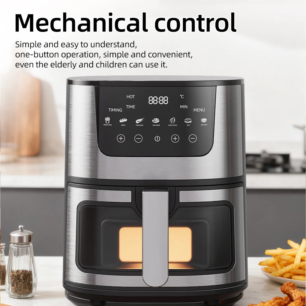 DIVEDEER 7L Household Visual Air Fryer - Large Capacity, Multifunctional, Stainless Steel Design for Home Use (Freidora Aire) Magic Electronics Sfe97be8650e546c38636b5049fed210bN