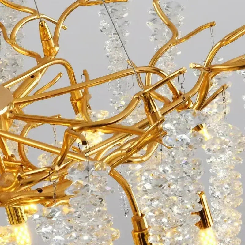 Modern Luxury Gold Branch Tassel Crystal LED Pendant Light Dining Room Living Room Indoor Home Decoration Atmosphere Fixtures Magic Electronics Sff600e29c27945eb8f7f57f00515115bO