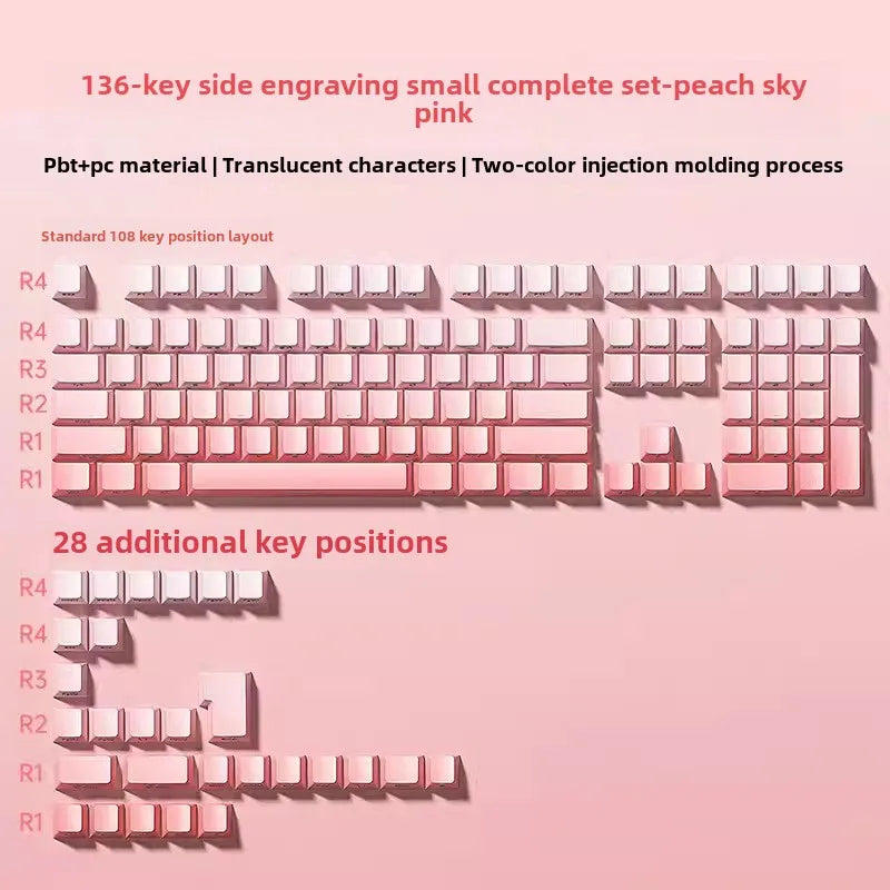 aula f75 keycaps keycap set for mechanical keyboard key caps кейкапы 68/75/81/87/98 purple blue pink TY-136 Keycaps Magic Electronics Sffd97e95ce8348a7ad5718ba0ba9e0ecV TY-136 Keycaps