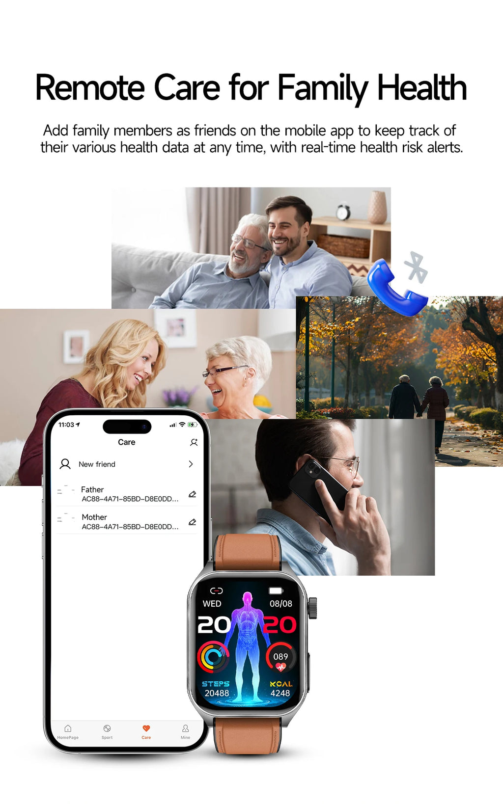 New Laser Treatment Three High Smart Watch Men ECG Heart Rate Uric Acid Health Tracker 1.95 inches Sapphire Glass SmartBracelet Magic Electronics Sffdd34fe2ab443da9a70fa442d1d9689L