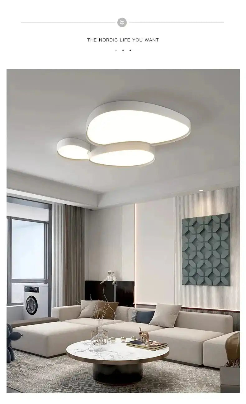 Modern Living Room LED Ceiling Lights Nordic Home Decor Indoor Bedroom Lamp Black White AC 90-260V Ceiling Chandeliers Lighting - Magic Electronics