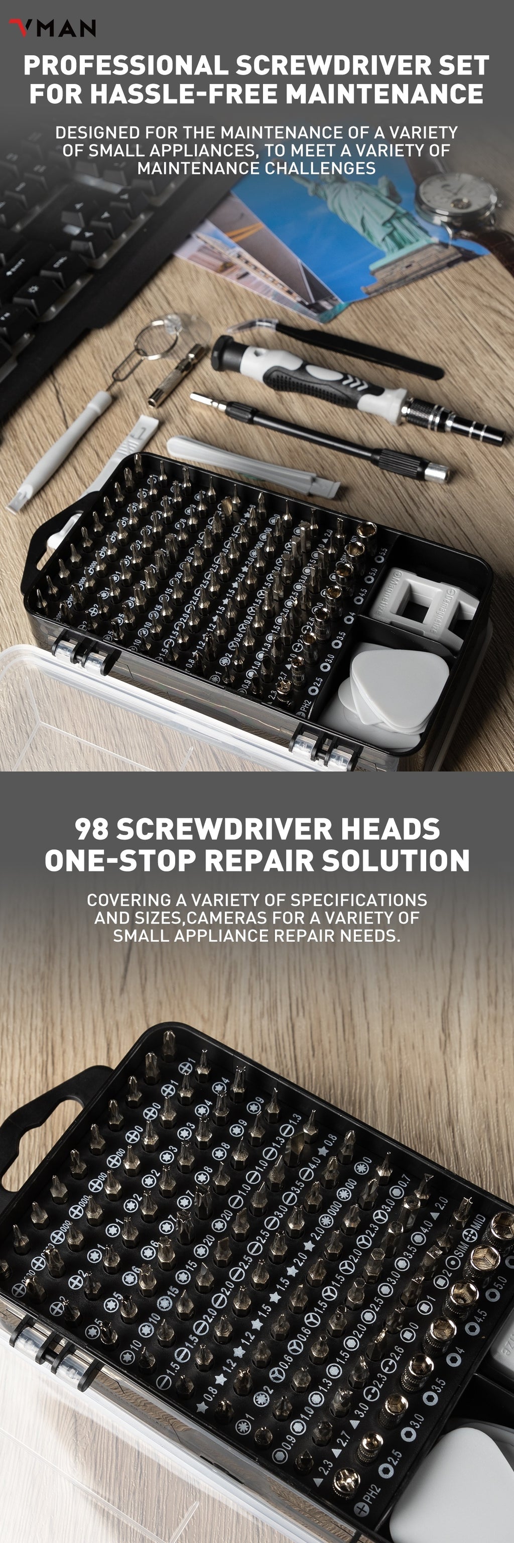 117in 1 Precision Screwdriver Set, Electronics Magnetic Repair Tool Kit with Case for Repair Computer, for iPhone, PC, Cellphone, Laptop, for Switch, PS4, Game Console, Watch, Glasses Etc Magic Electronics cbb9f8bd-3bb0-4b29-bea8-b5814e7bcb14