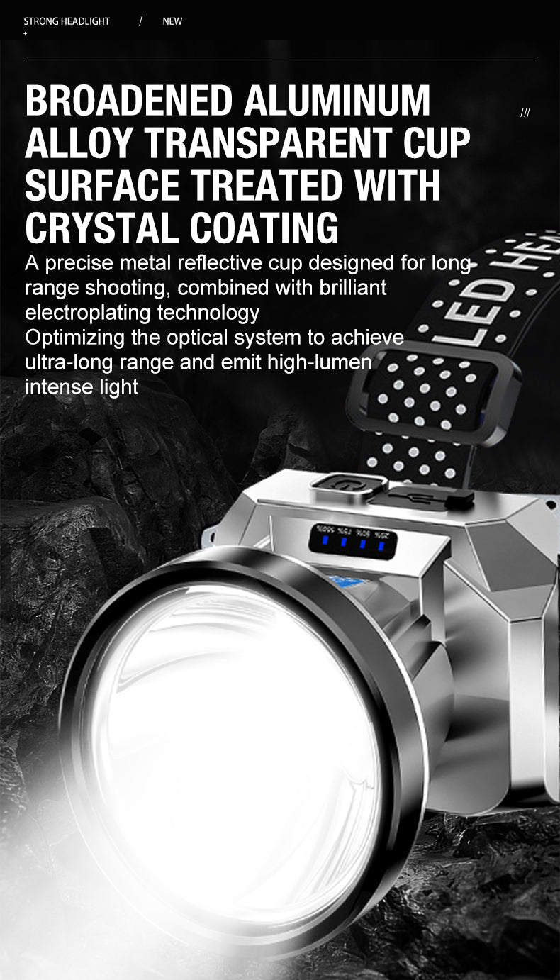 Headlight strong light charging super bright head mounted lighting ultra long endurance outdoor night fishing mining light small - Magic Electronics